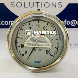 Wika 316 SS Tube and Connection	 Pressure Gauge 0 To 100 psi