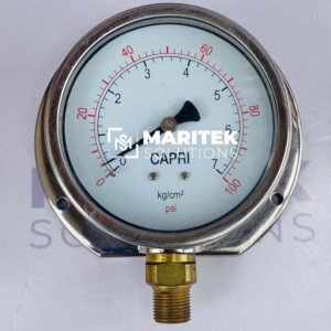 Capri 4" SSC BTM  Pressure Gauge 0 To 100 psi & 0 To 7 kg/cm²