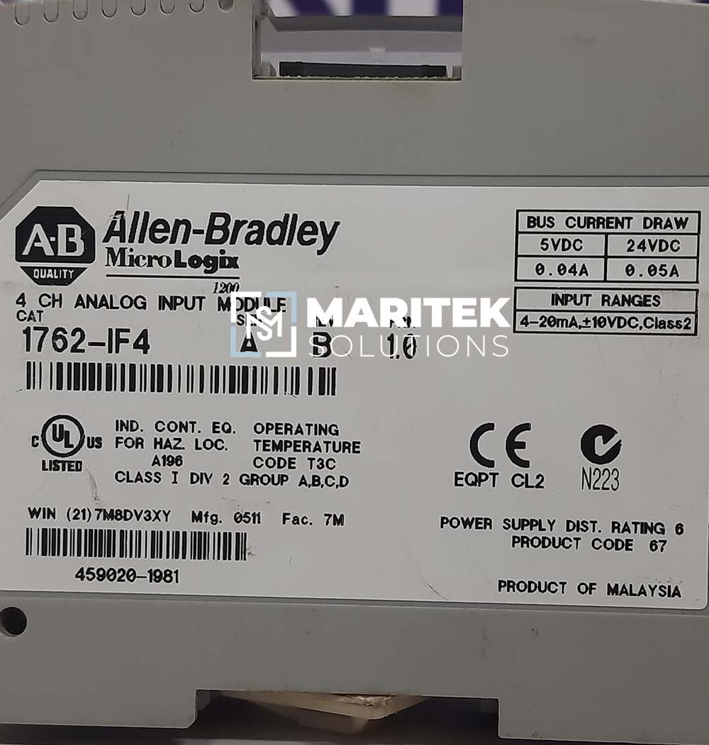 32 (3) Allen-Bradley 1762-IF4 Analog input module
