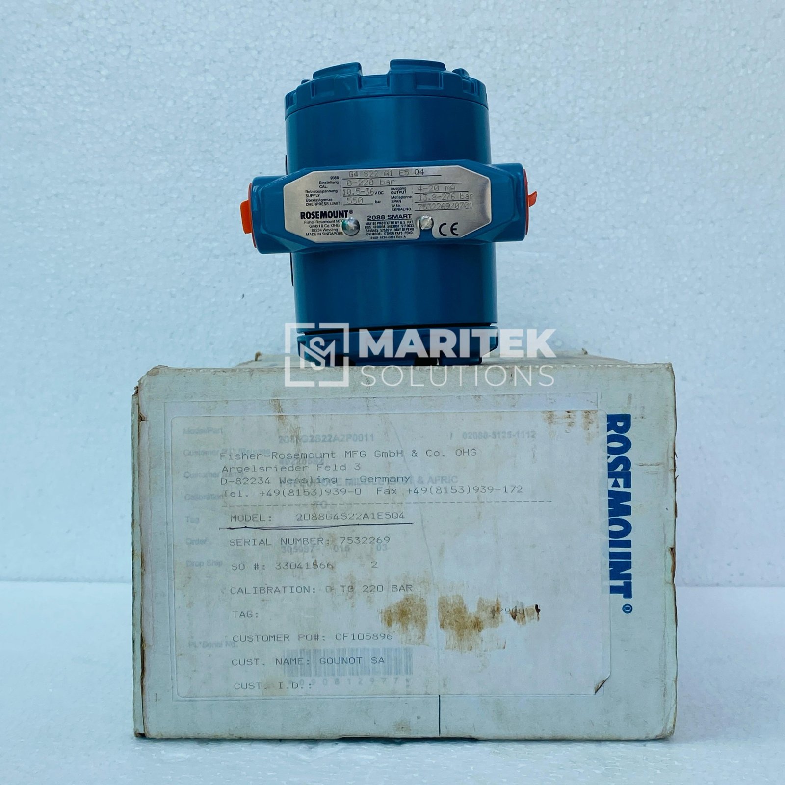 1. 2088 G4 S22 A1 E5 Q4 (9) Rosemount 2088 Smart Pressure Transmitter