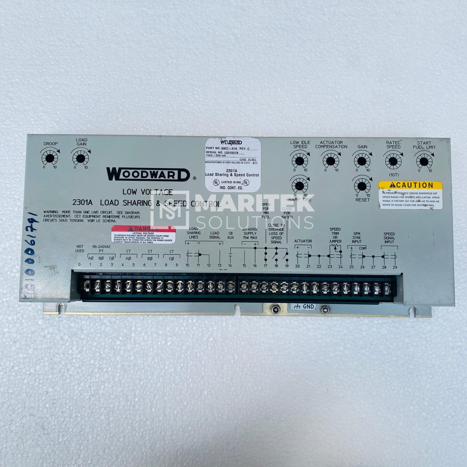 1. 9907-018 (1) Woodward (2301A 9907-018 Load Sharing and Speed Control Unit
