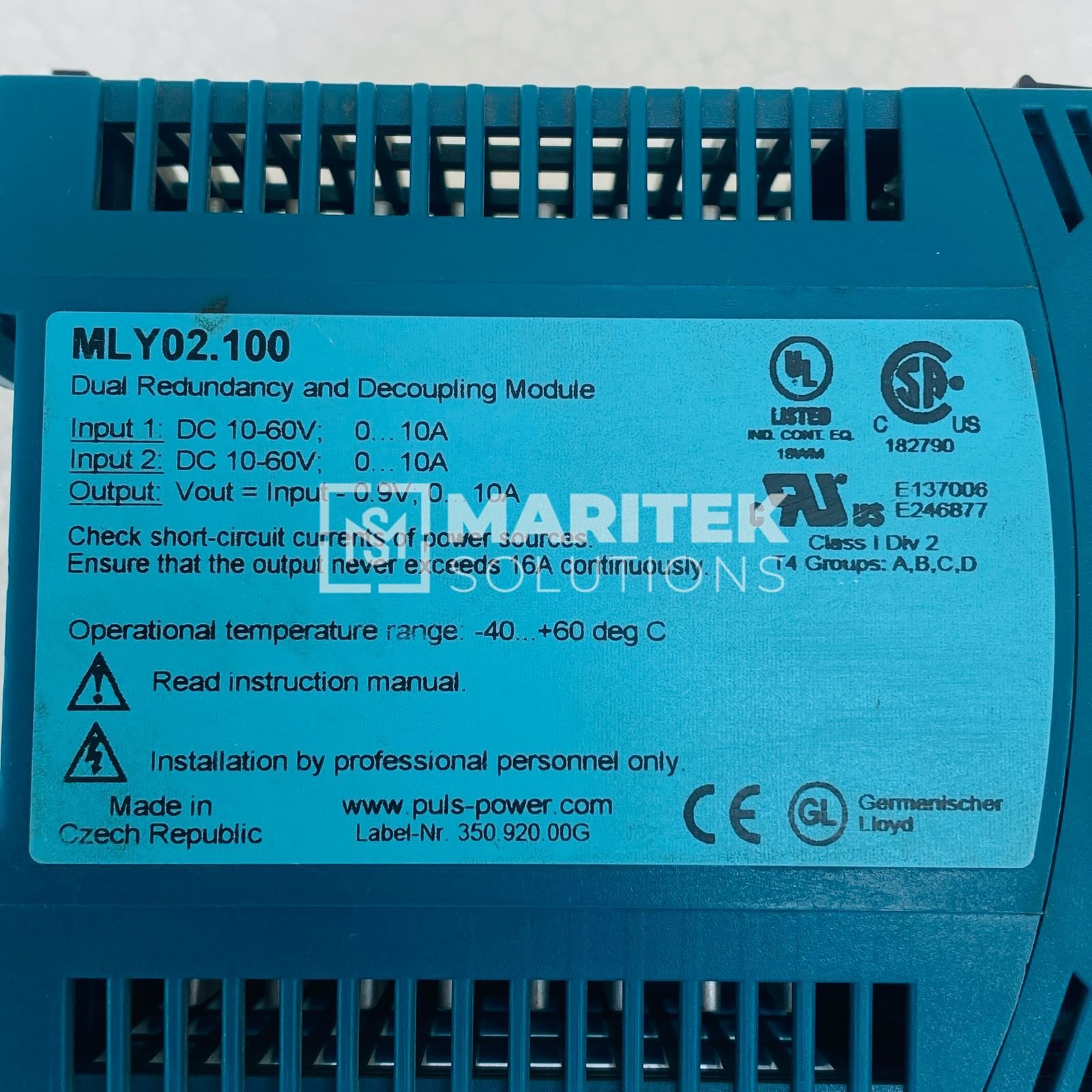 1. MLY02.100 (4) PULS MLY02.100 Dual Redundancy and Decoupling Module