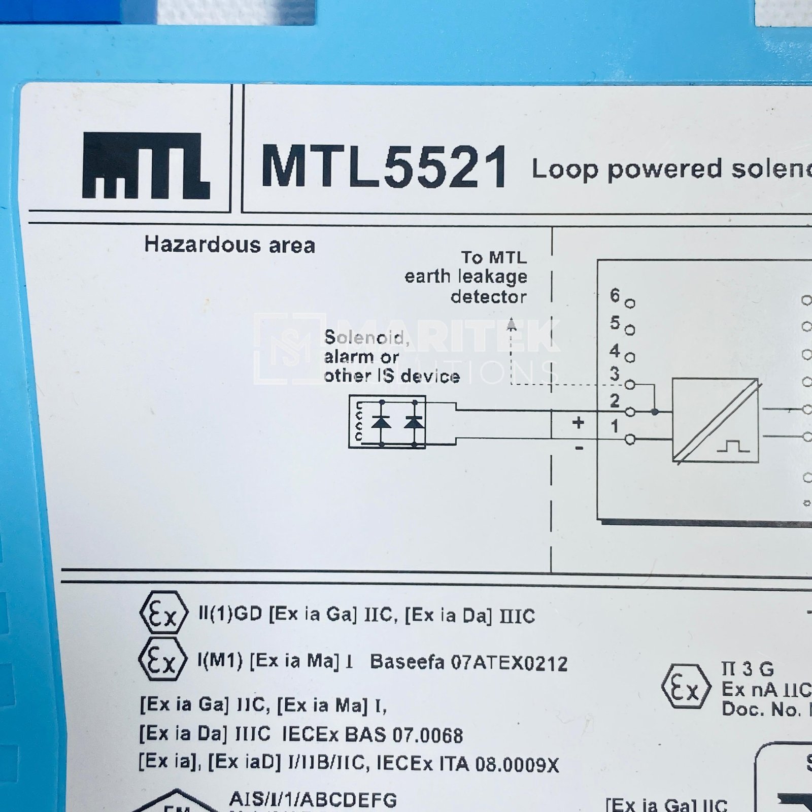 1. MTL5521 (3) MTL 5521 Loop Powered Solenoid/Alarm Driver