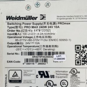 Weidmuller 1478130000 PRO max 240W 24V 5A