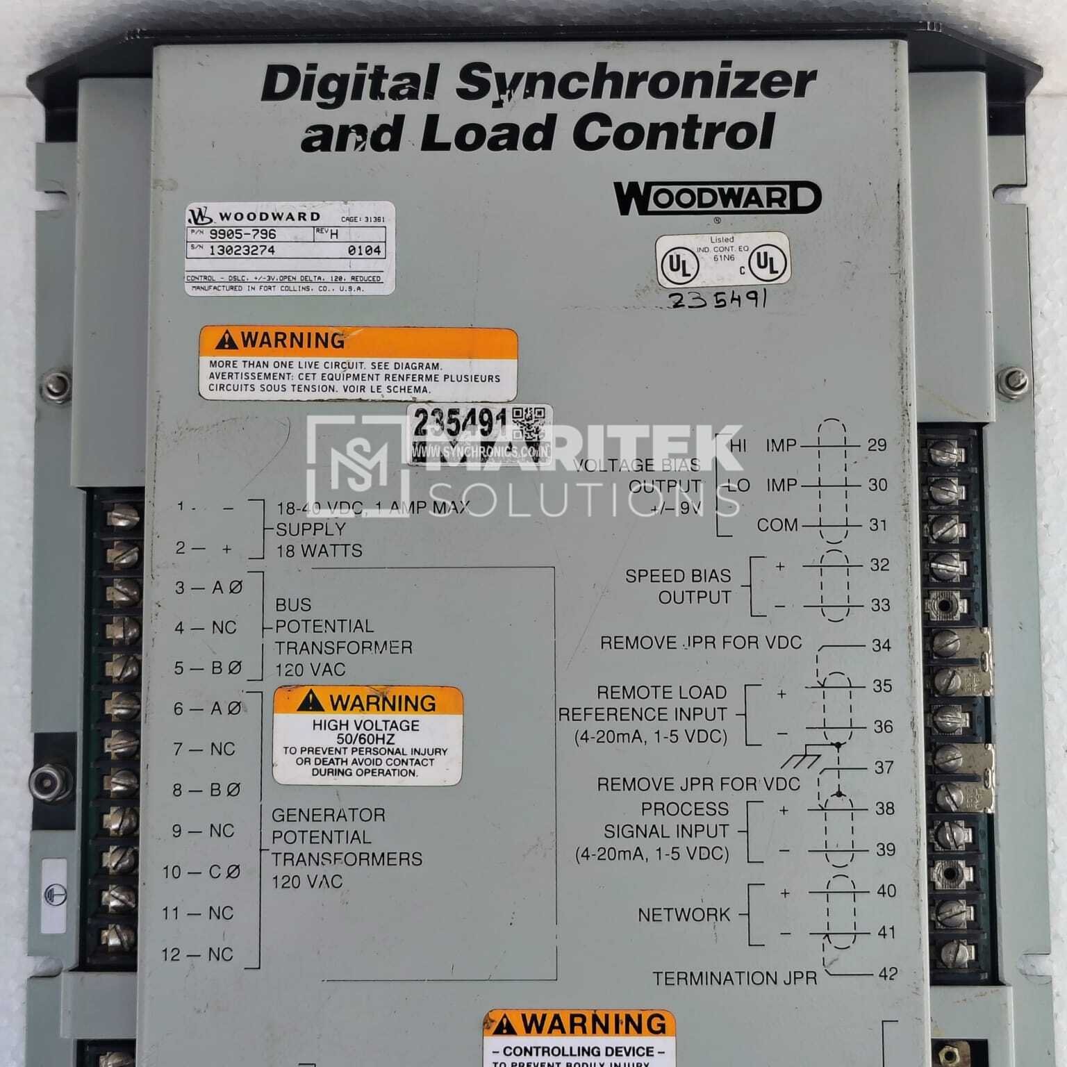 Woodward 9905-796 Digital Synchronizer and Load Control