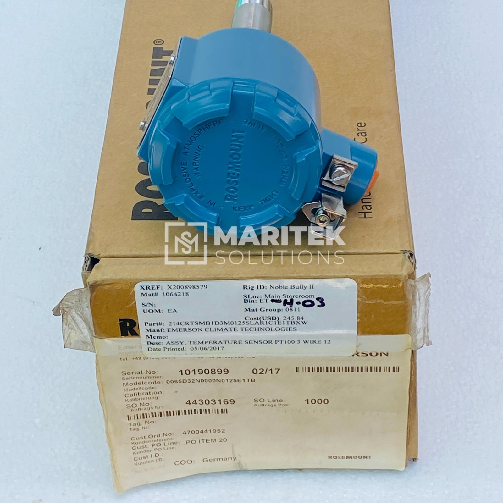 5. FM12ATEX0065X (5) Rosemount 0065D32N0000N0125E1TB Temperature Sensor