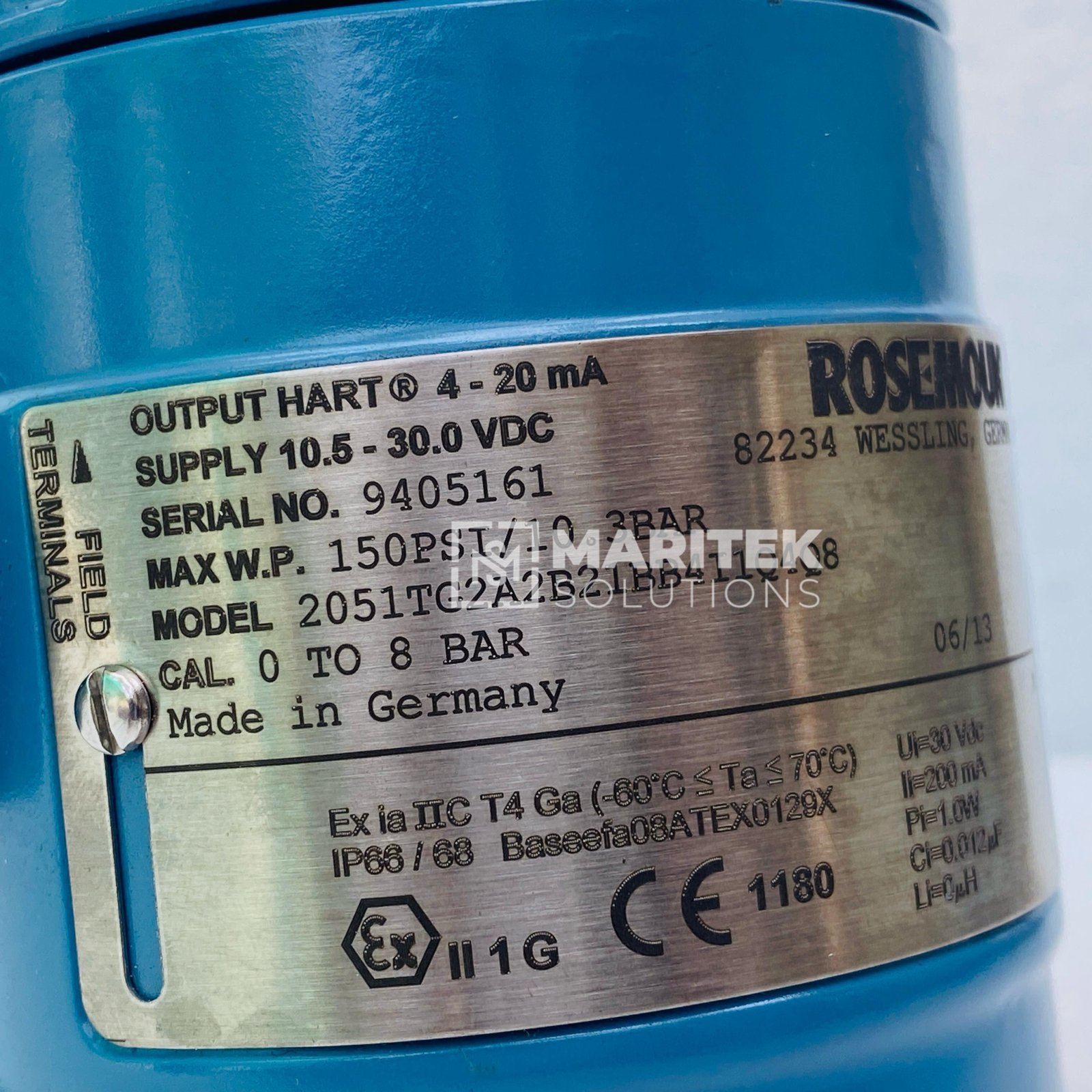 Rosemount 2051TG2A2B21BB411Q4Q8 Pressure Transmitter