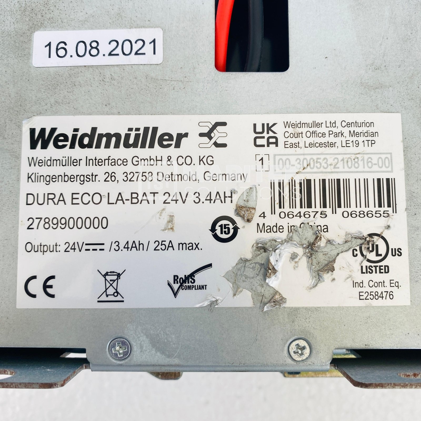 6. DURA ECO LA-BAT (3) Weidmuller 2789900000 DURA ECO LA-BAT 24V 3.4AH Battery module