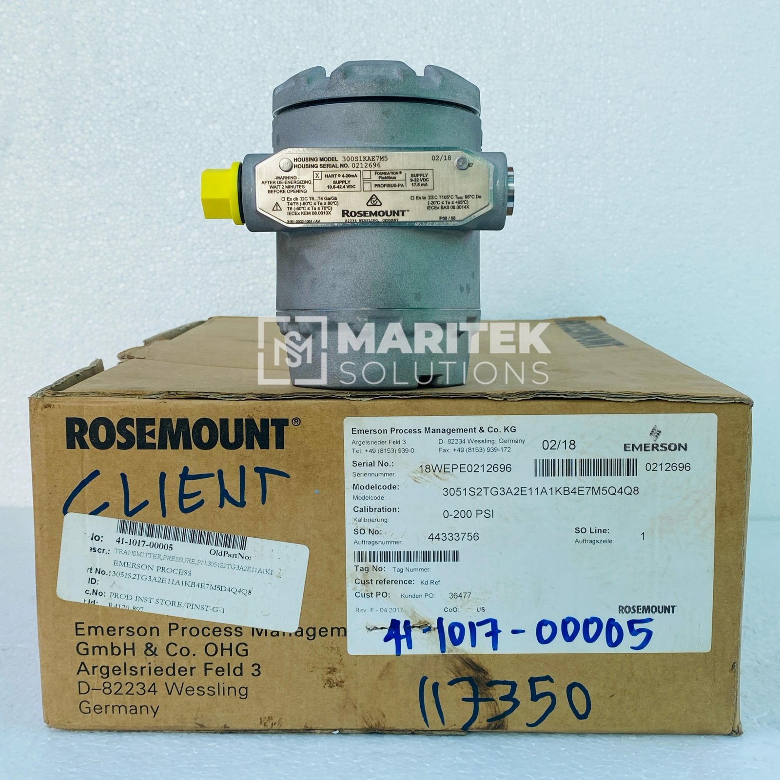 7. 3051S21TG3A2E11A1KB4E7M5Q4Q8 (5) Rosemount 3051S2TG3A2E11A1KB4E7M5Q4Q8 pressure transmitter
