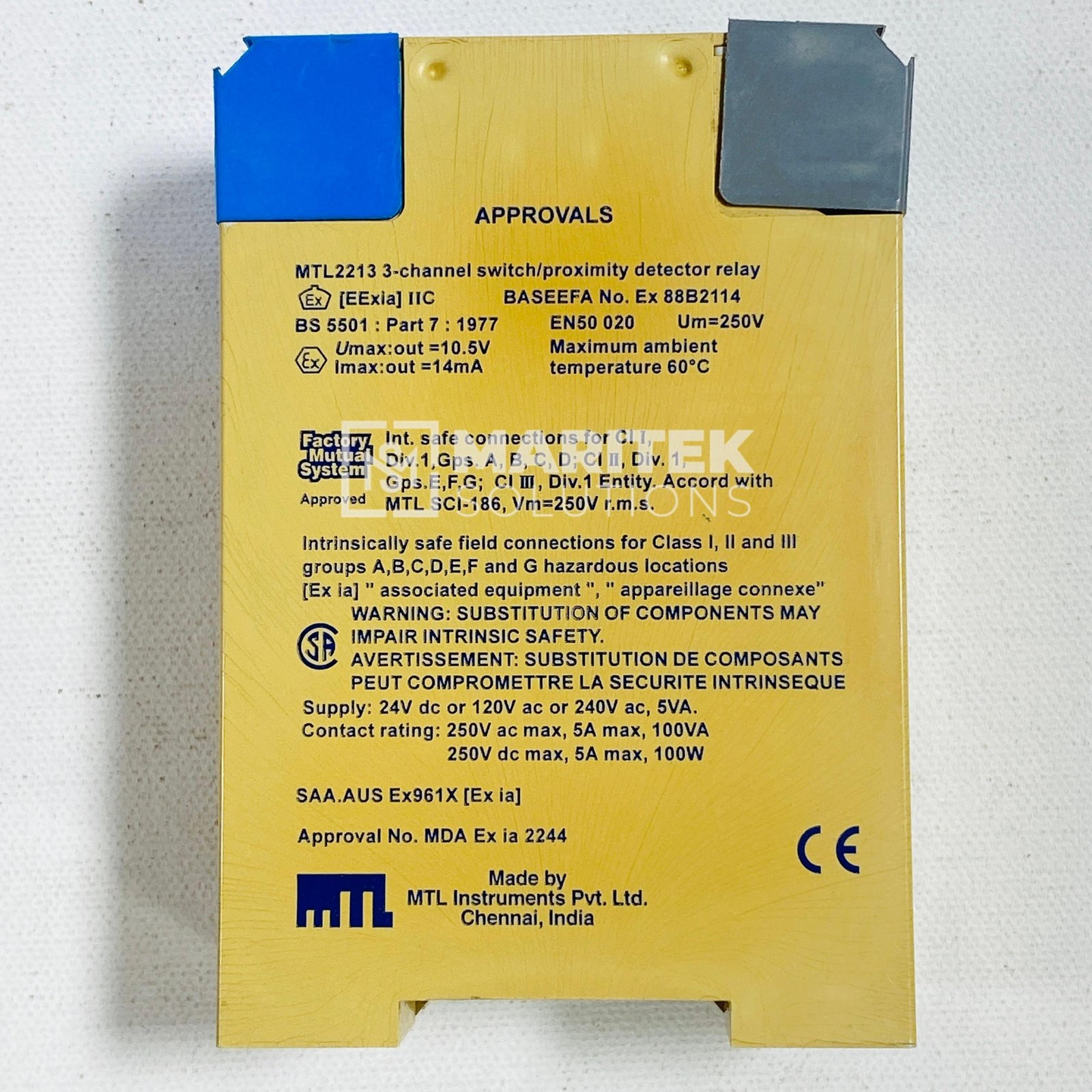7. MTL 2213 (4) MTL 2213 3-channel switch/proximity detector relay