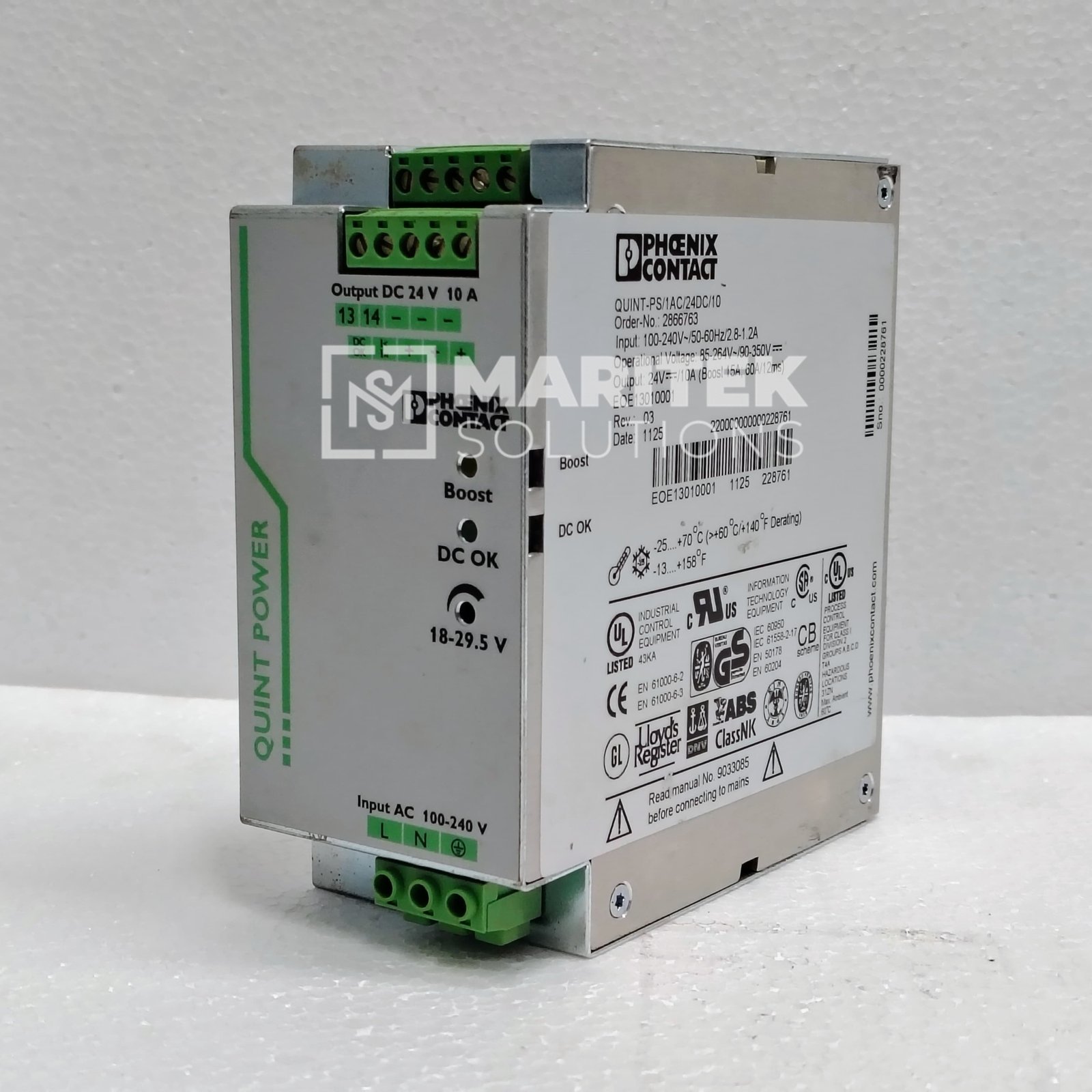 1. QUINT-PS-1AC-24DC-10 (2) Phoenix Contact QUINT-PS/1AC/24DC/10 (2366763) Power supply unit