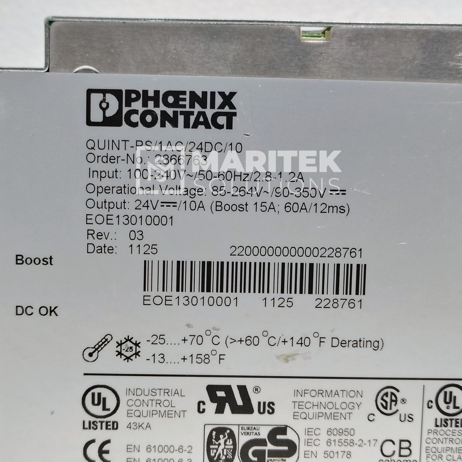 1. QUINT-PS-1AC-24DC-10 (4) Phoenix Contact QUINT-PS/1AC/24DC/10 (2366763) Power supply unit