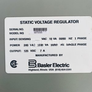 Basler Electric SR8A-2B15B3A Static Voltage Regulator