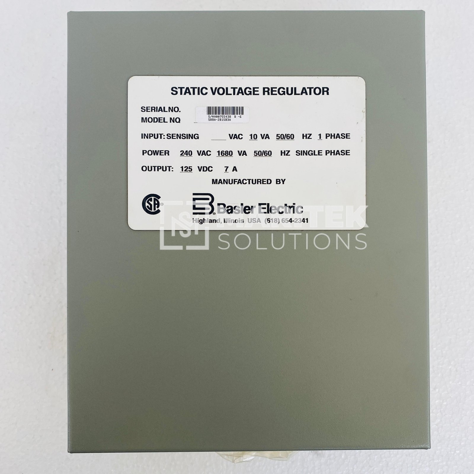1. SR8A-2B15B3A (6) Basler Electric SR8A-2B15B3A Static Voltage Regulator