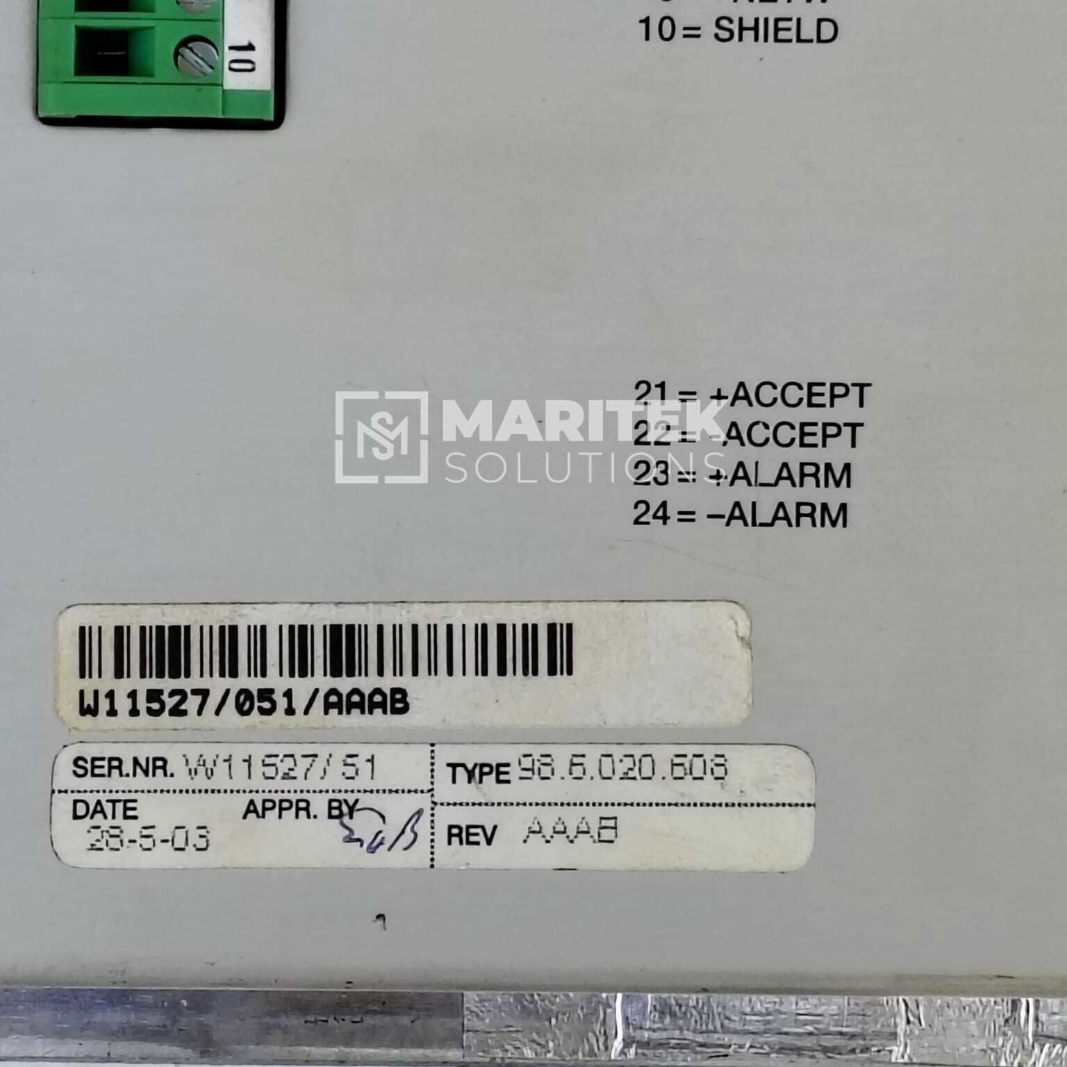 14. 98.6.020.608 (1) Praxis Automation (98.6.020.608) Flush Mount Trackball Control Panel