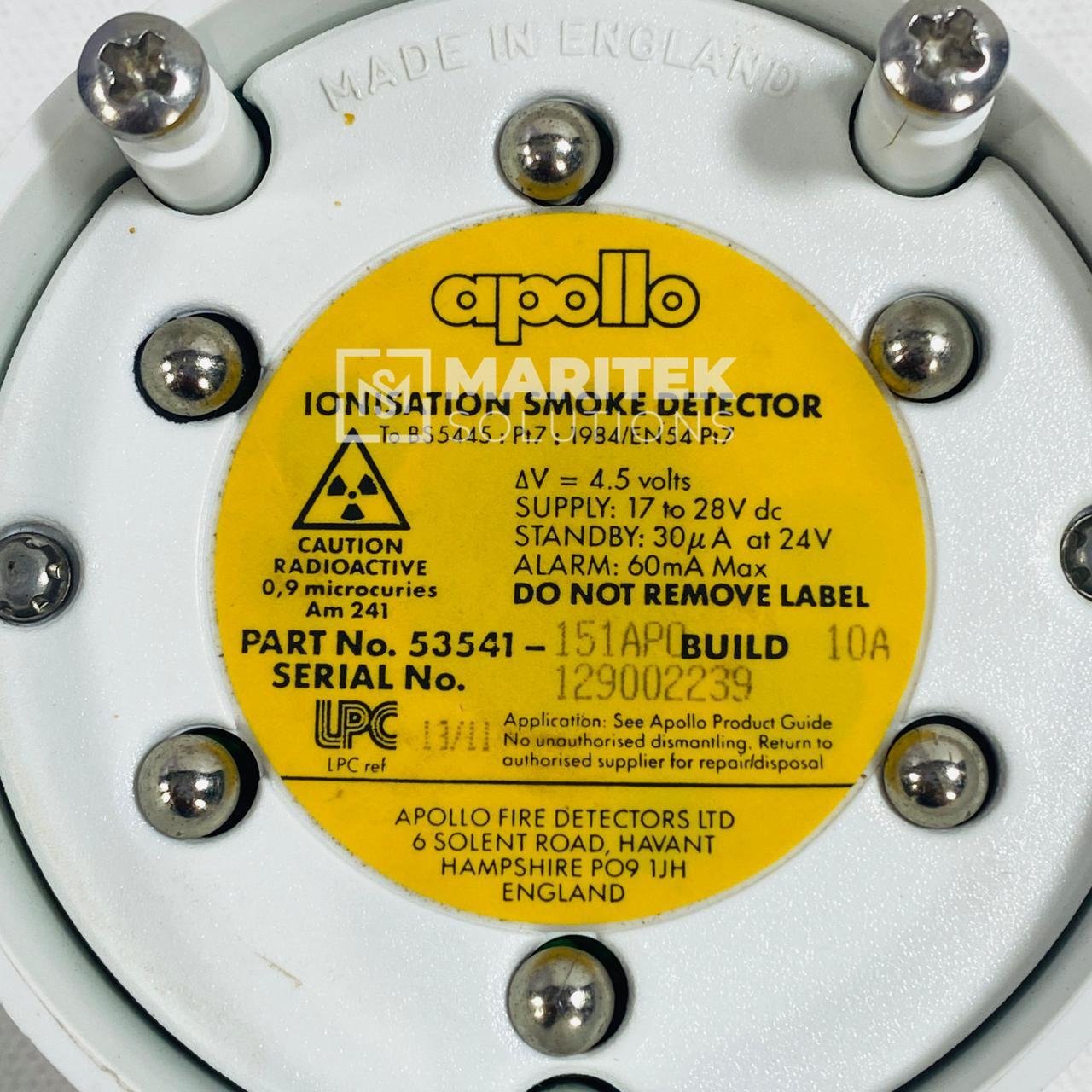 2. 53541-151APO (New) (2) Apollo 53541-151-APO Ionisation Smoke Detector