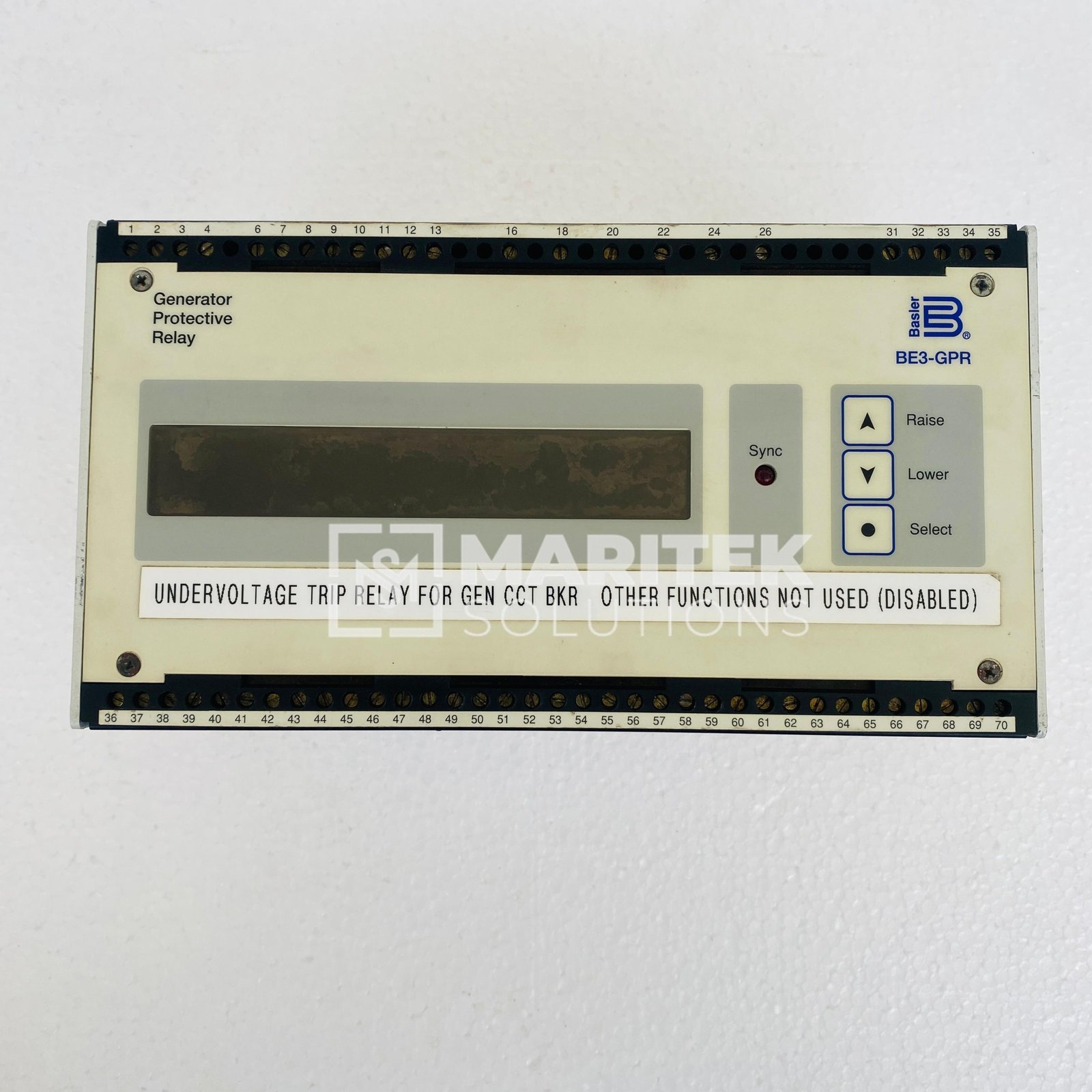 2. BE3-GPR-P2B0N (1) Basler Electric BE3-GPR-P2B0N Generator Protective Relay