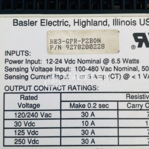 Basler Electric BE3-GPR-P2B0N Generator Protective Relay