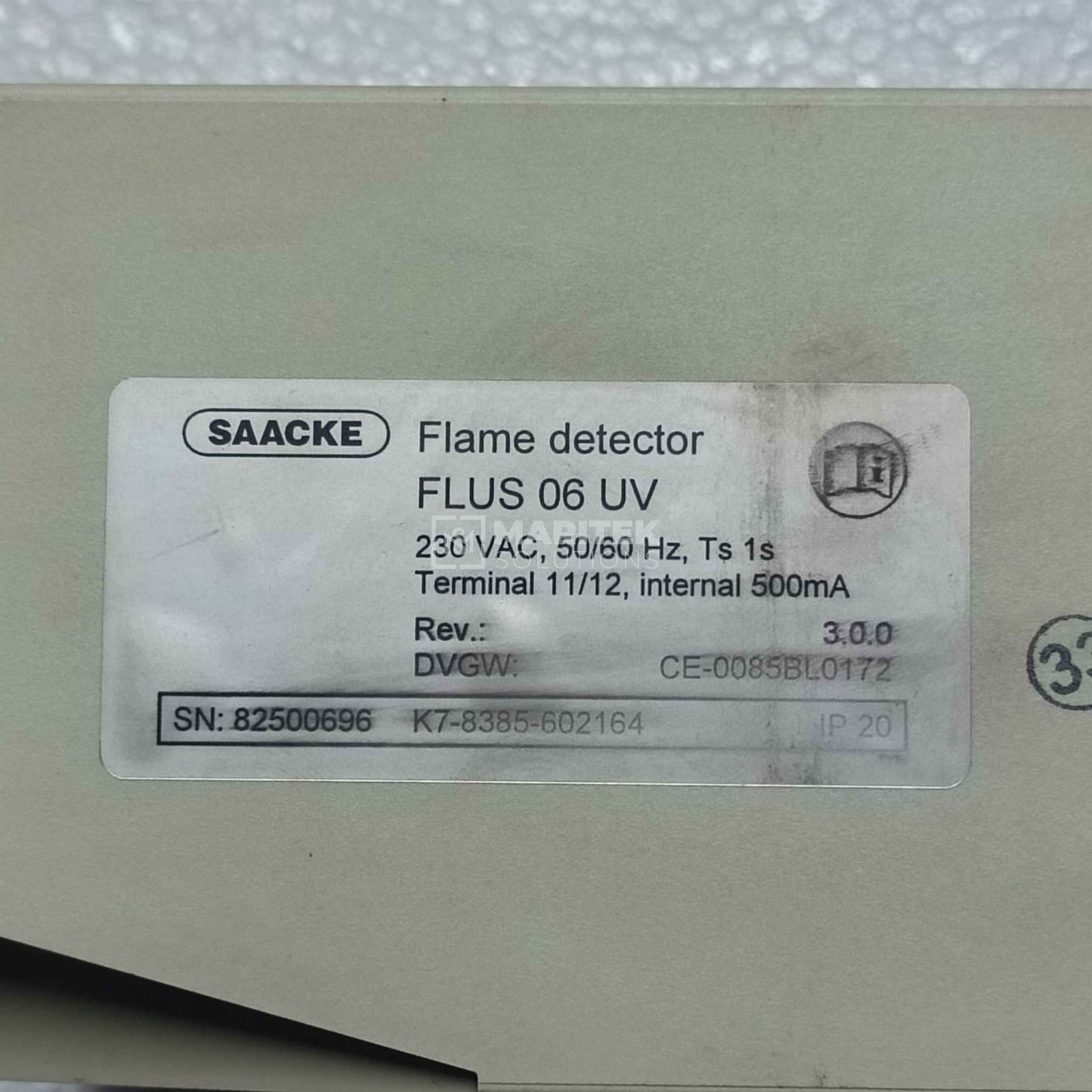 2. FLUS 06 (1) Saacke FLUS 06 UV Flame detector