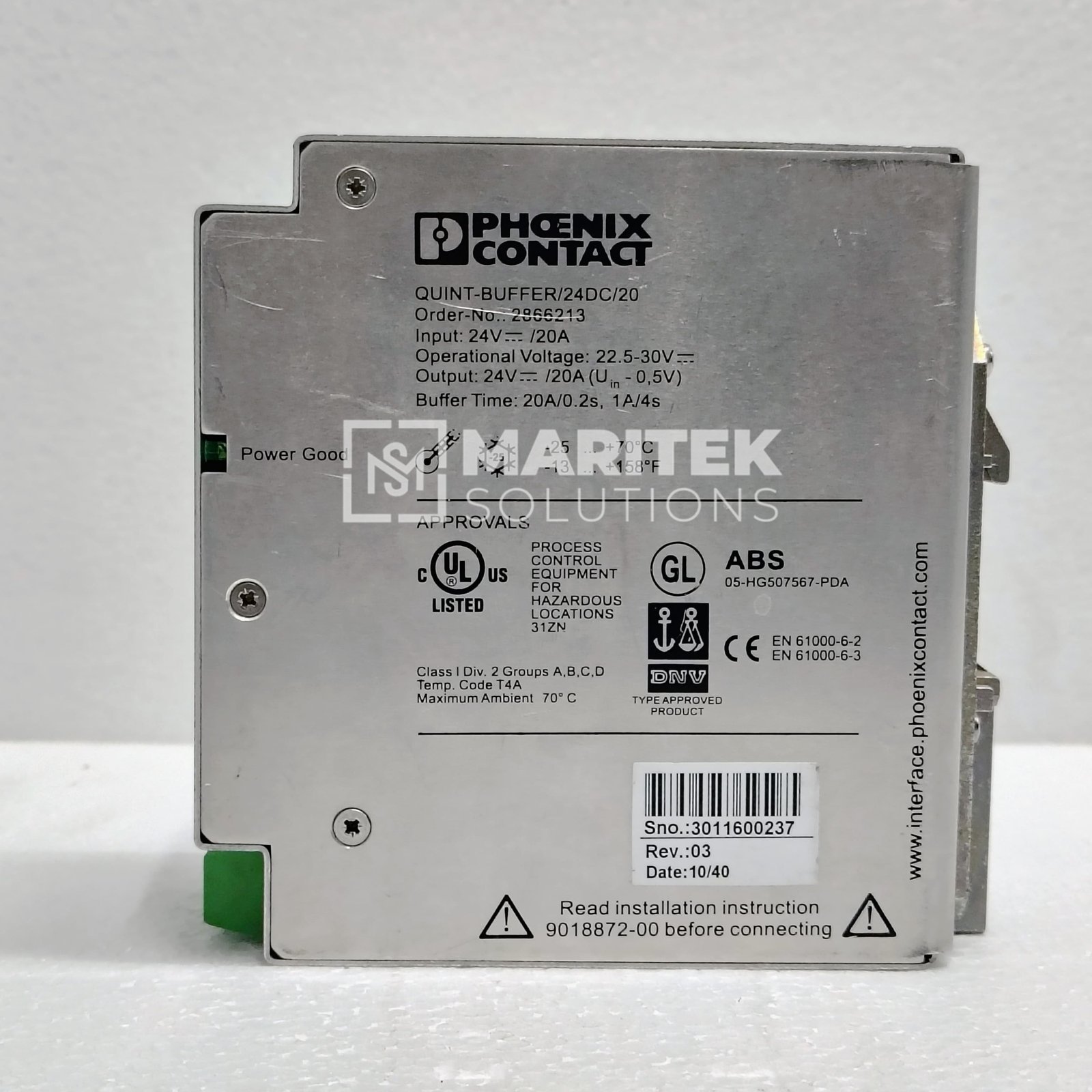 2. QUINT-BUFFER-24DC-20 (2) Phoenix Contact QUINT-BUFFER/24DC/20 (2866213) Buffer module