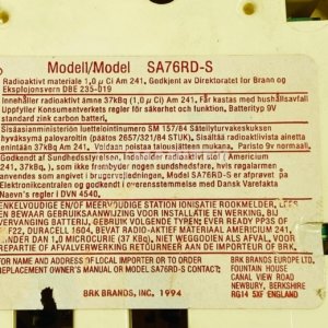 First Alert SA76RD-S Ionisation smoke detector