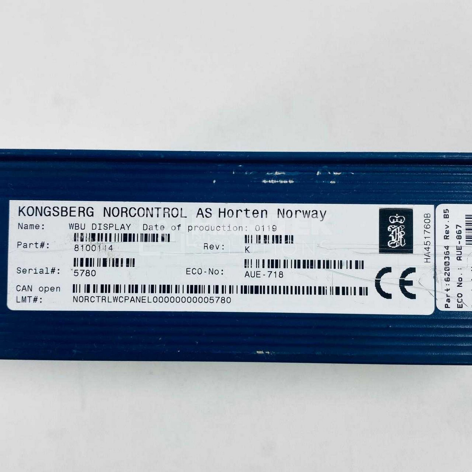 20. WBU 8100114 (4) Norcontrol 8100114 WBU Display