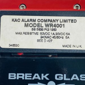 KAC Alarm WR4001 Manual call point