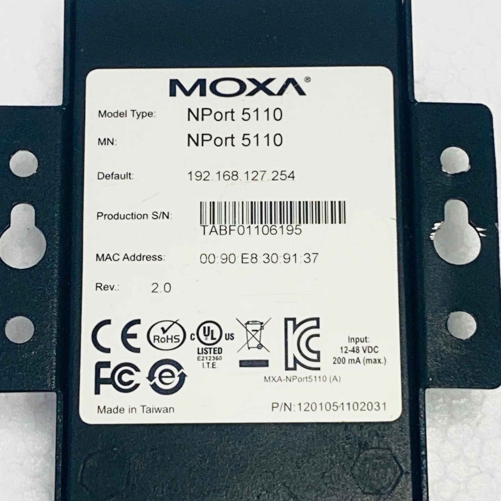 3. Nport 5110 (4) Moxa NPort 5110 Serial device server