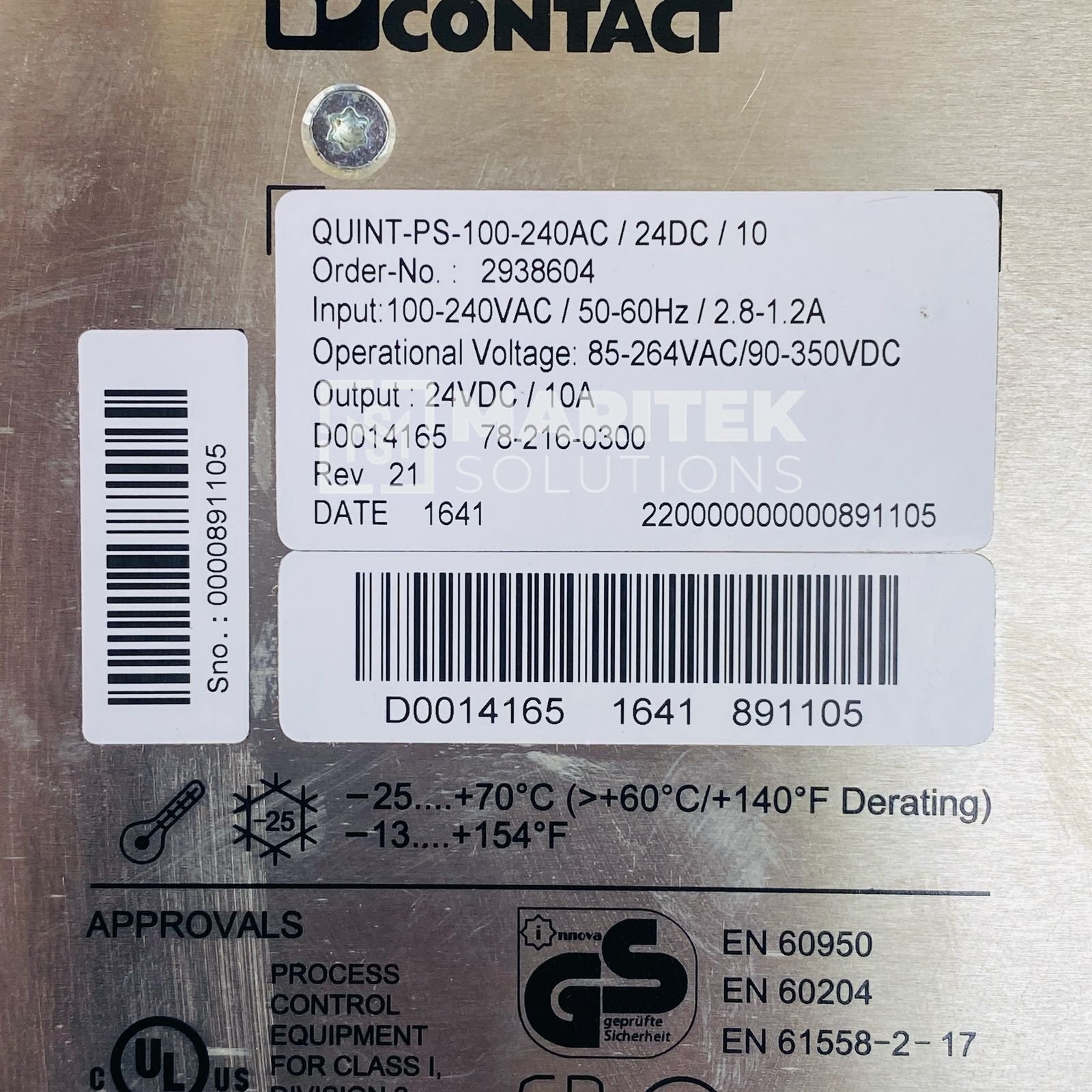 30. QUINT-PS-100-240AC24DC10 (3) Phoenix Contact QUINT-PS-100-240AC/24DC/10 Power supply unit