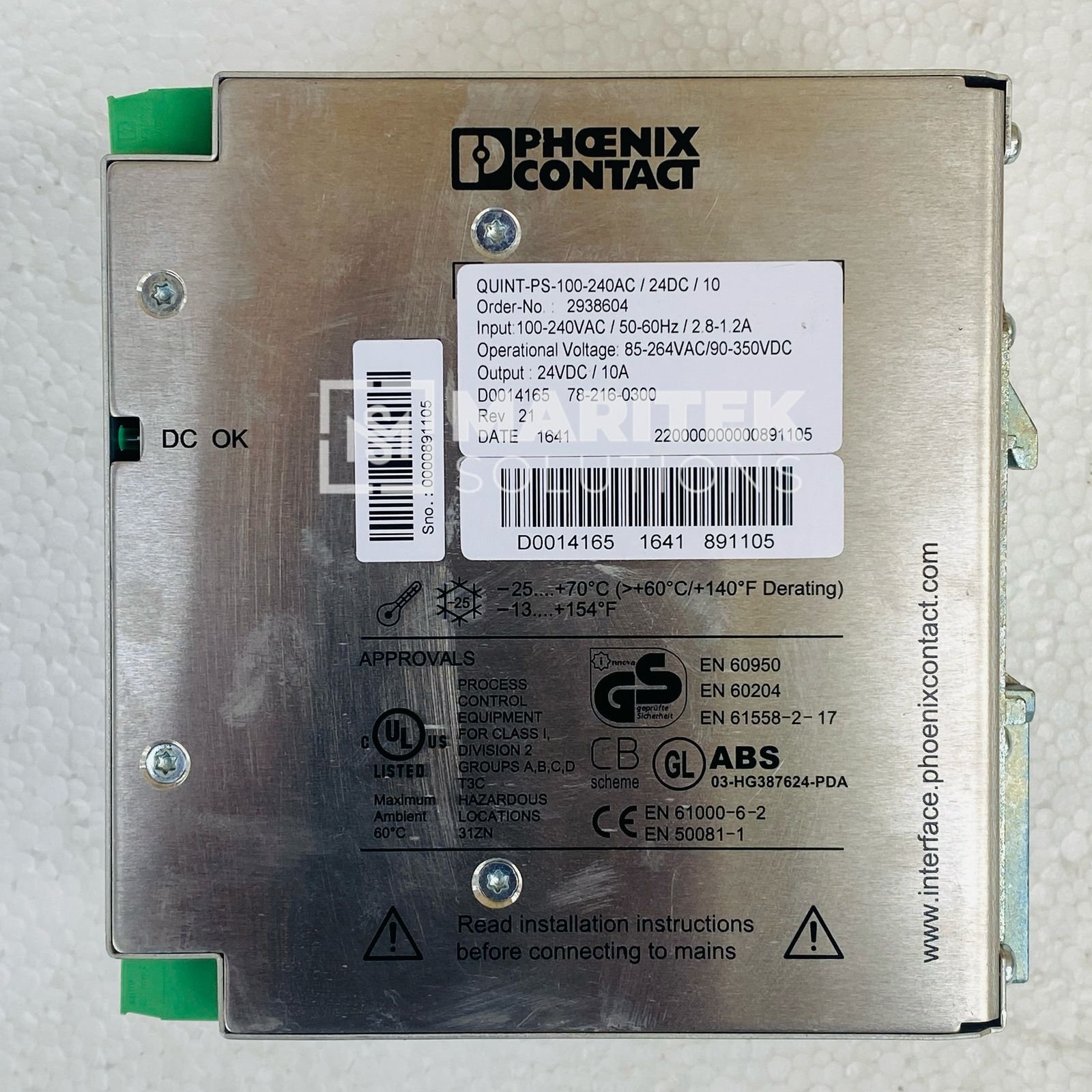 30. QUINT-PS-100-240AC24DC10 (4) Phoenix Contact QUINT-PS-100-240AC/24DC/10 Power supply unit