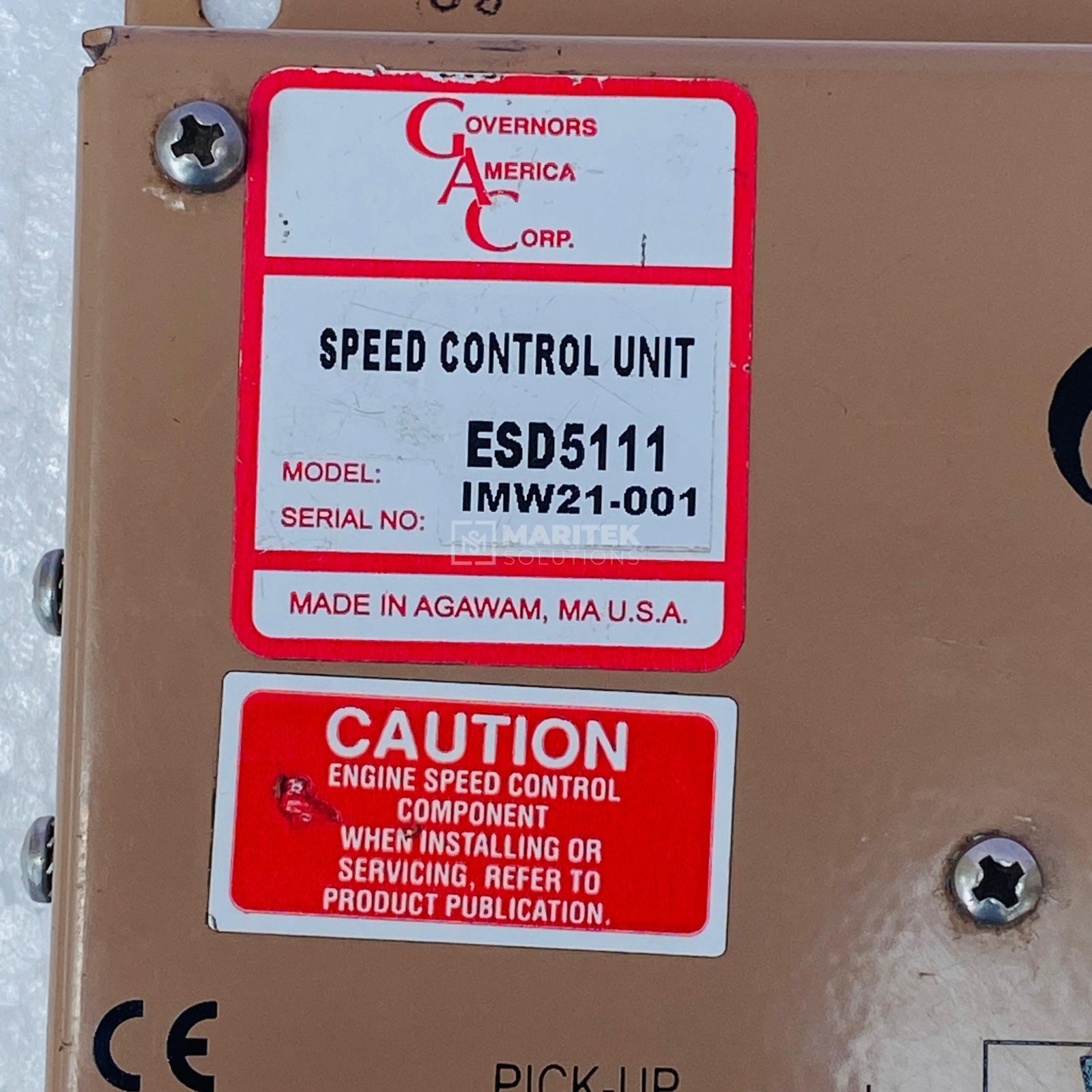 4. ESD5111 (1) Governors America Corp ESD5111 Analog speed control unit