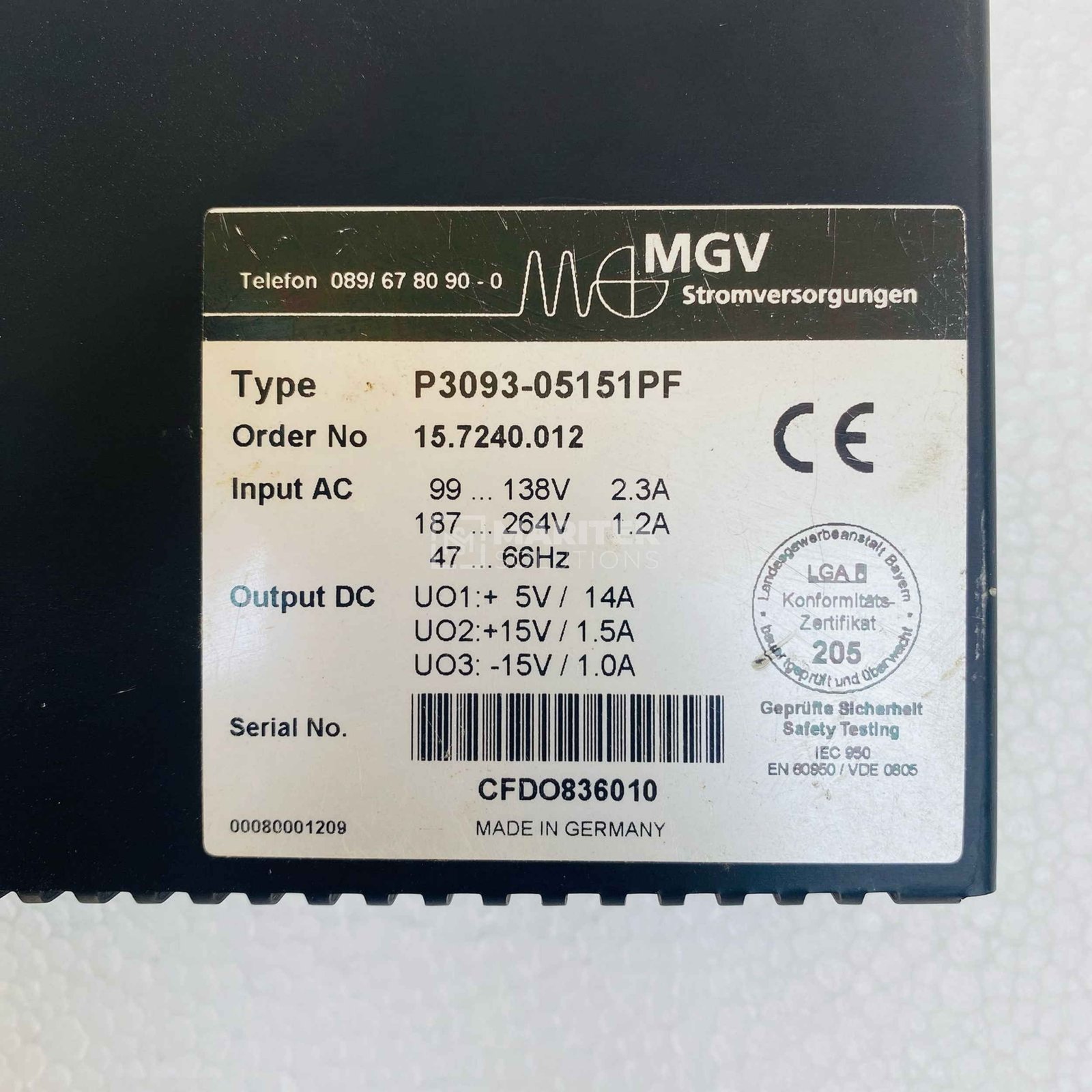 4. P3093-05151PF (5) MGV Stromversorgungen P3093-05151PF Switching power supply