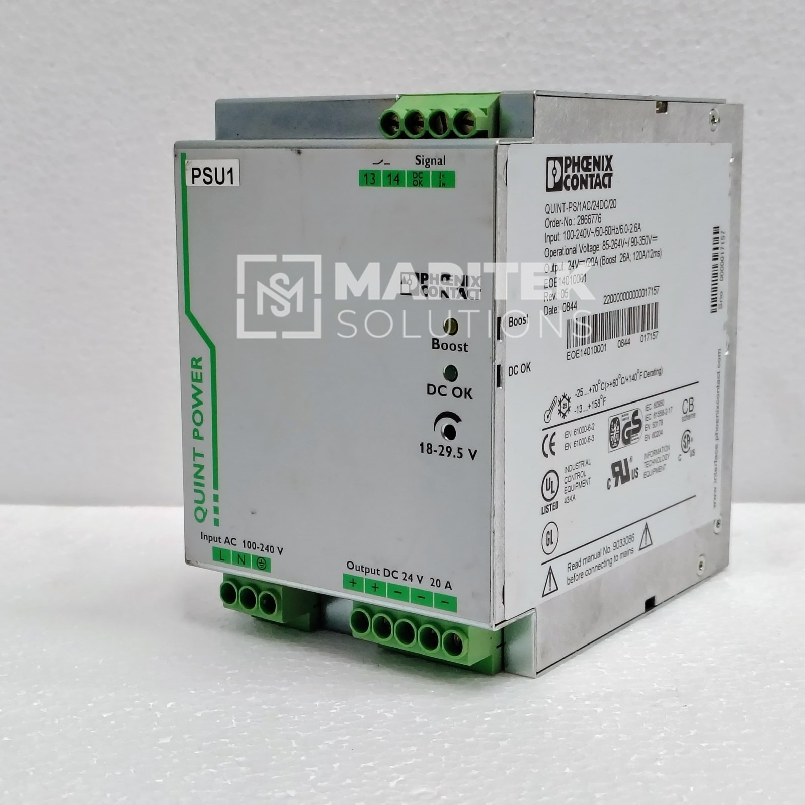 4. QUINT-PS-1AC-24DC-20 (5) Phoenix Contact QUINT-PS/1AC/24DC/20Power supply unit