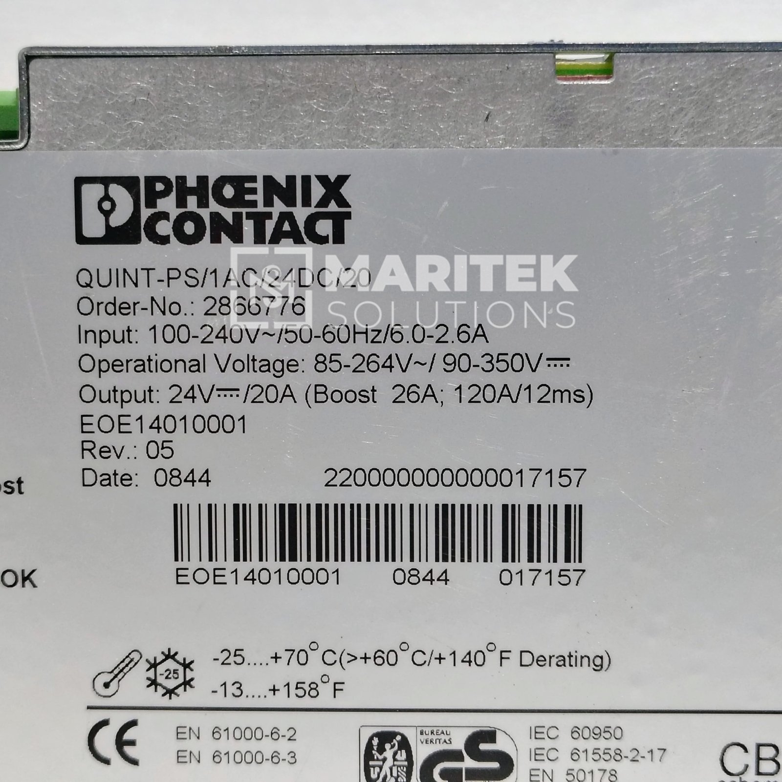 4. QUINT-PS-1AC-24DC-20 (8) Phoenix Contact QUINT-PS/1AC/24DC/20Power supply unit