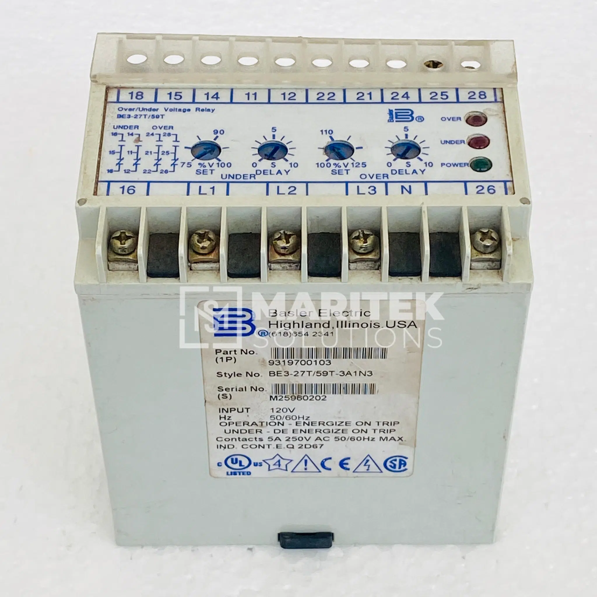 5. BE3-27T-59T-3A1N3 (2) Basler Electric BE3-27T/59T-3A1N3 Over/under voltage protective relay
