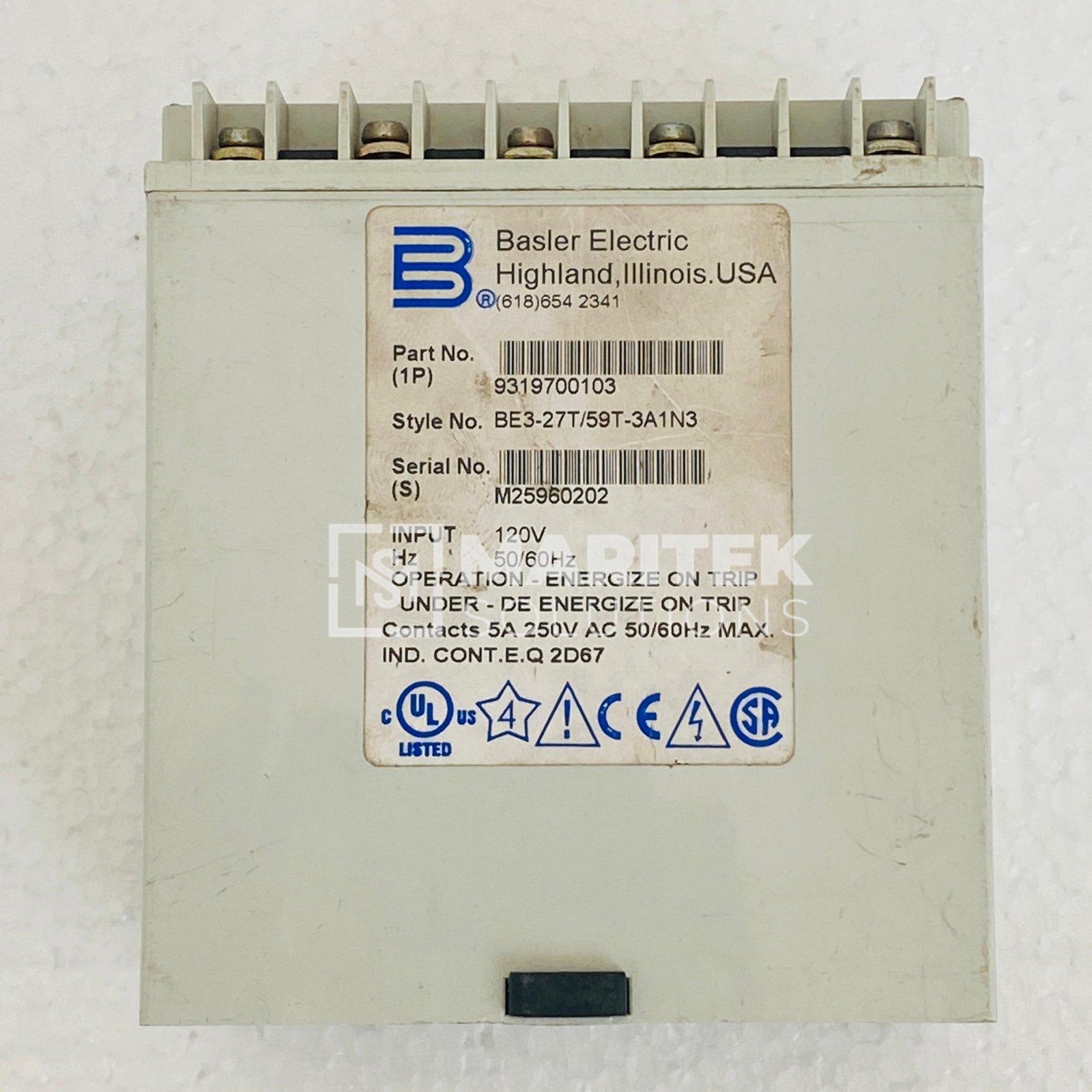 5. BE3-27T-59T-3A1N3 (5) Basler Electric BE3-27T/59T-3A1N3 Over/under voltage protective relay