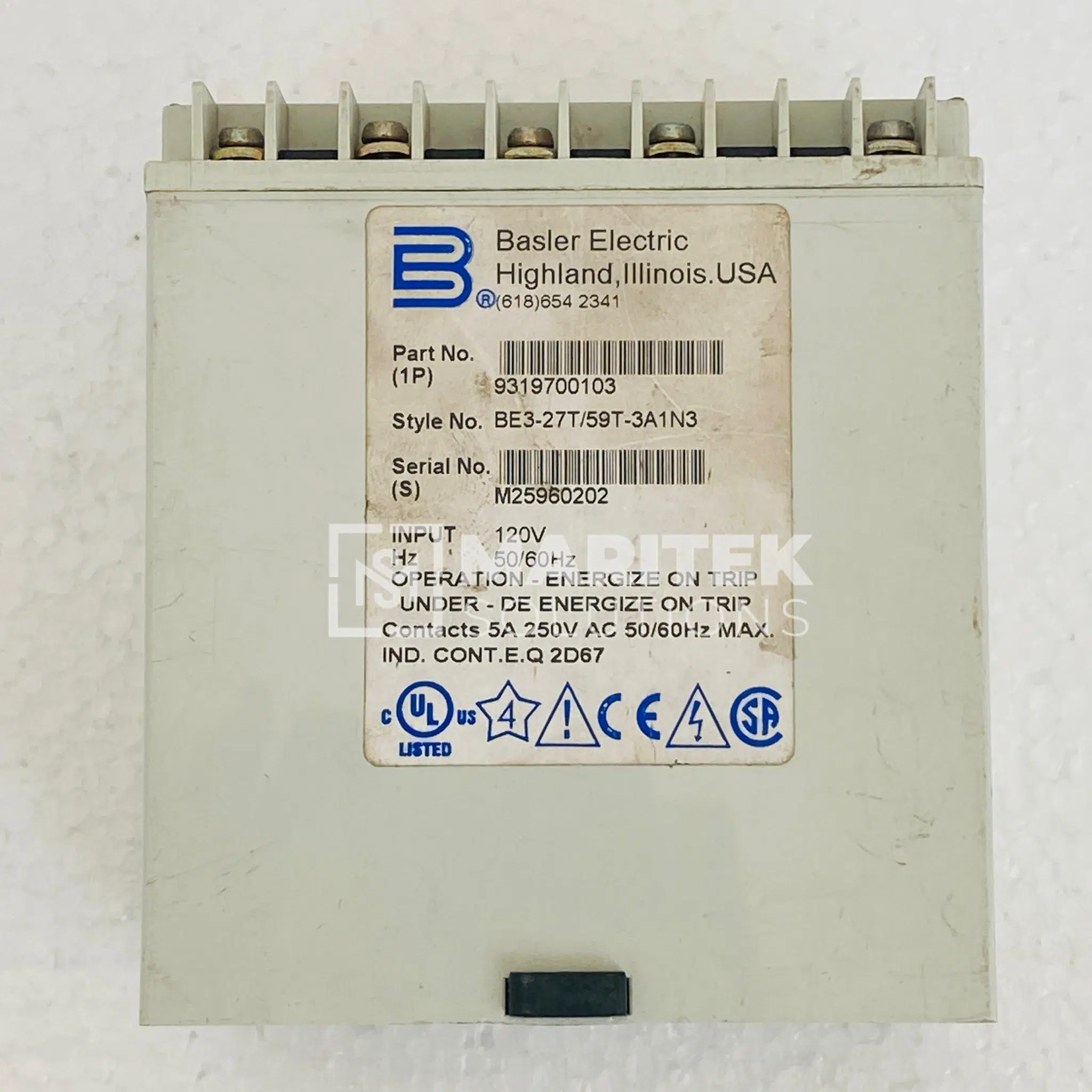 5. BE3-27T-59T-3A1N3 (5) Basler Electric BE3-27T/59T-3A1N3 Over/under voltage protective relay