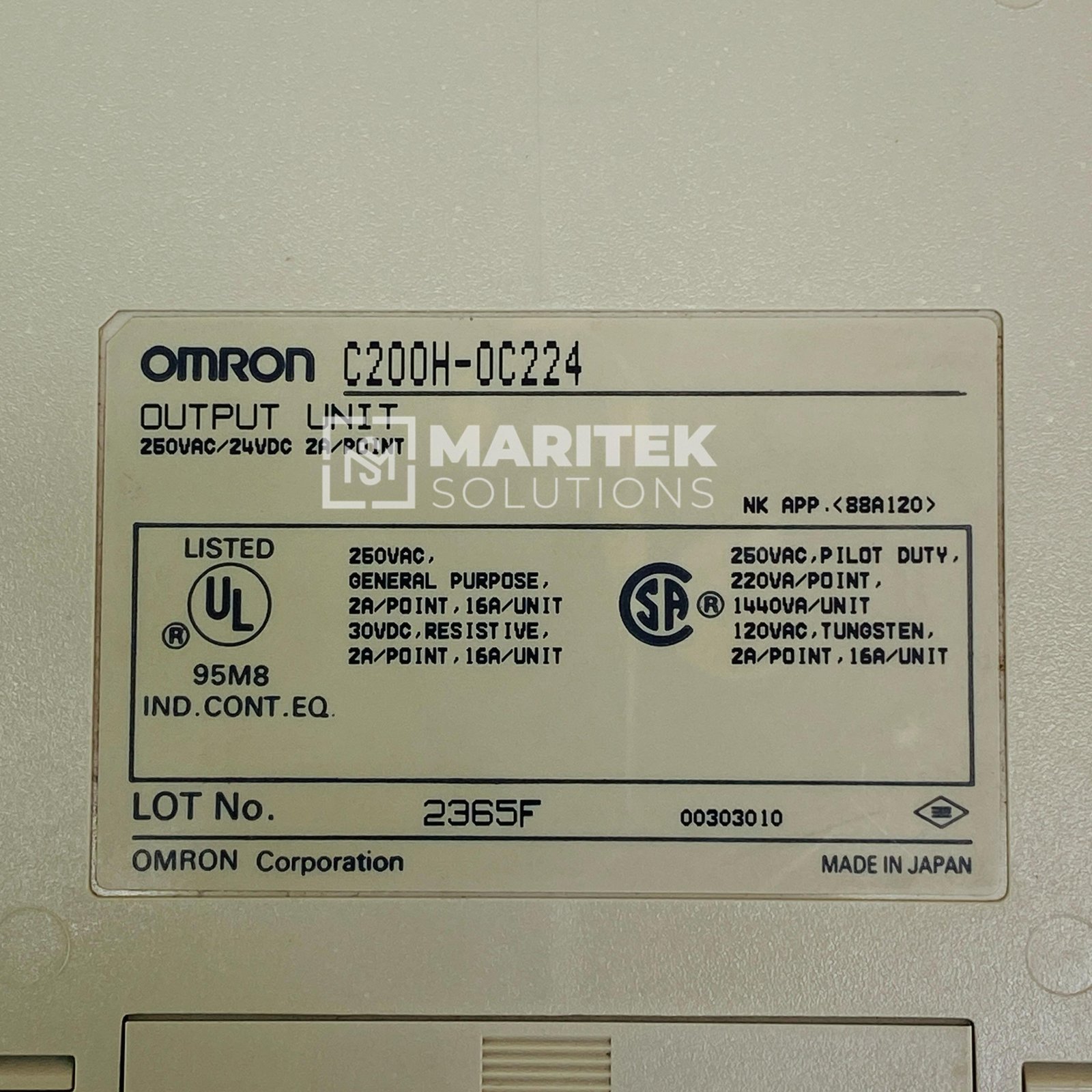 5. C200H-OC224 (3) Omron C200H-OC224 Output Unit