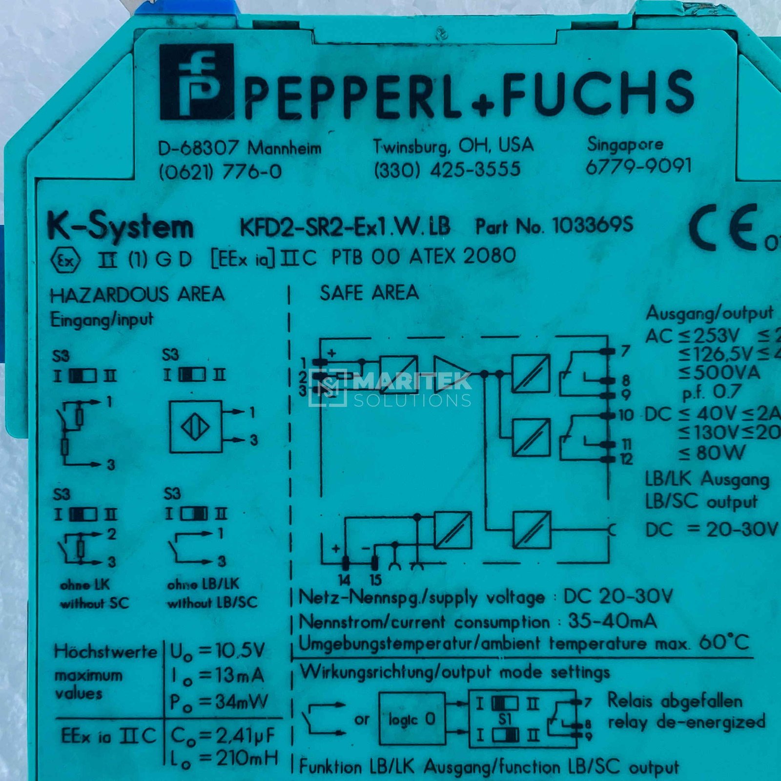 5. KFD2-SR2-Ex1.W (3) Pepperl+Fuchs KFD2-SR2-Ex1.W.LB Switch Amplifier (103369S)