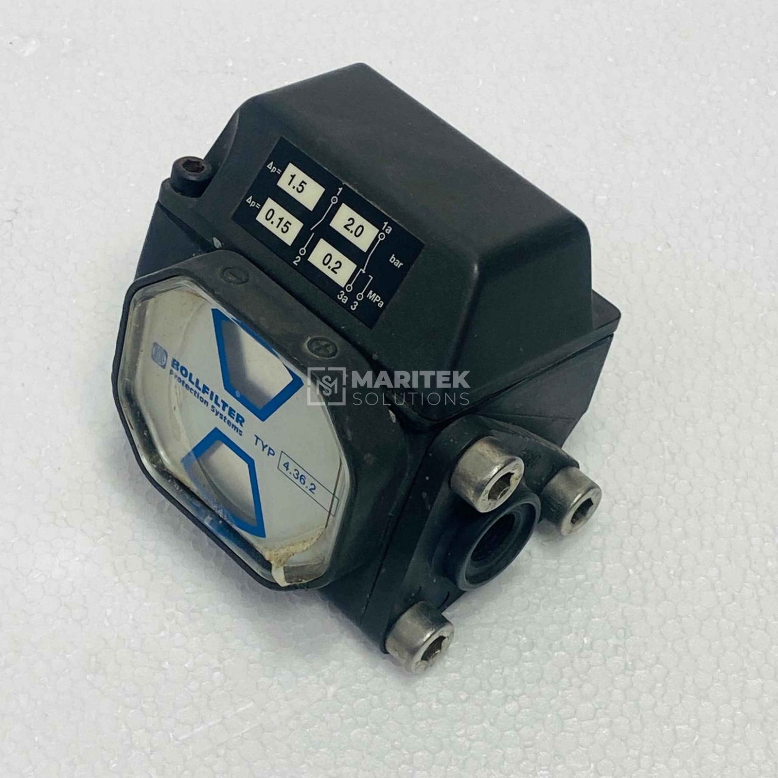 7. 4.36.2 Range 1.5 To 2.0 Bar ,0.15 To 0.2 Mpa (New) (4) Boll & Kirch Filterbau 4.36.2 Differential pressure indicator (RANGE 1.5 TO 2.0 BAR)