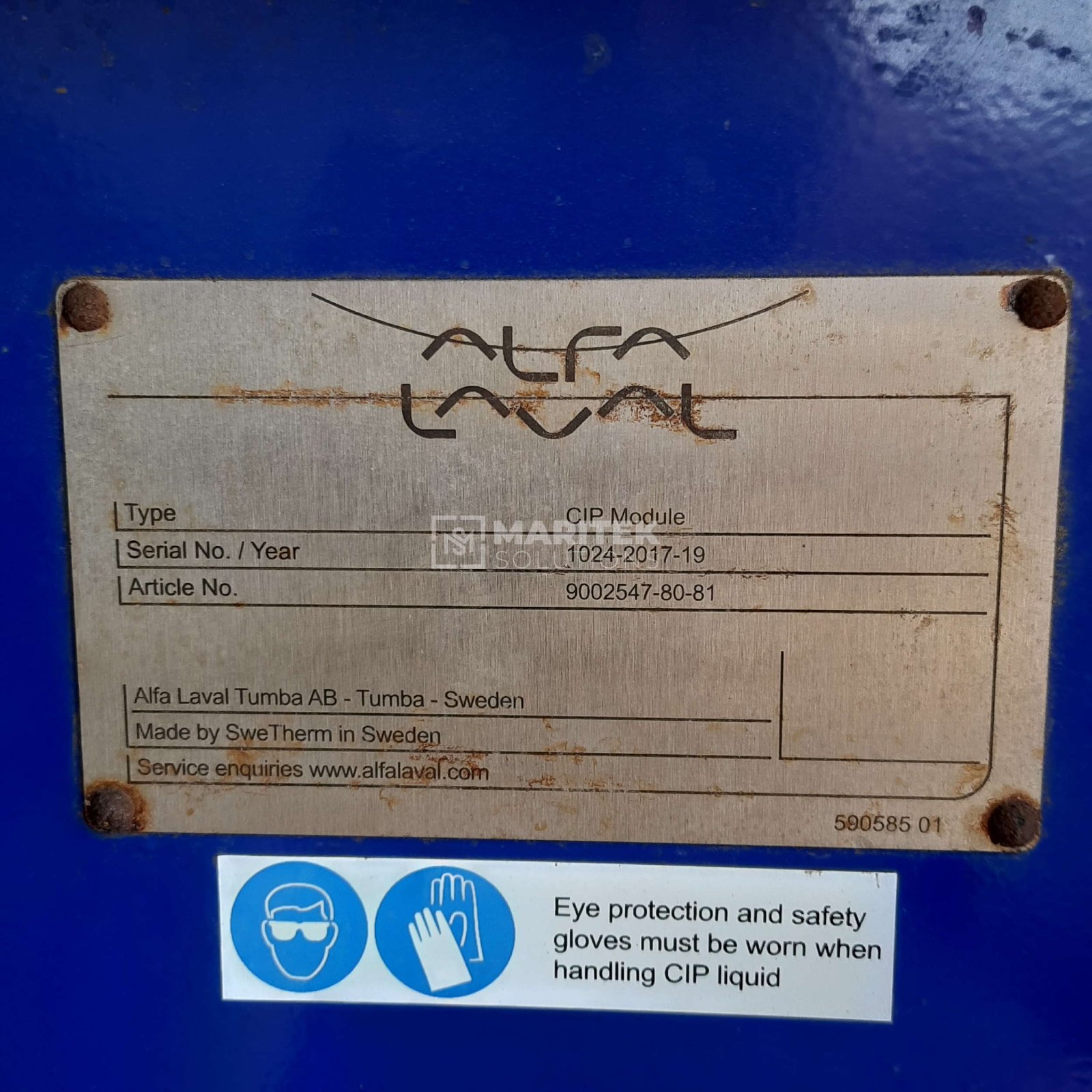 #M013 ALFA LAVAL CIP MODULE (2) Alfa Laval 9002547-80-81 CIP Module