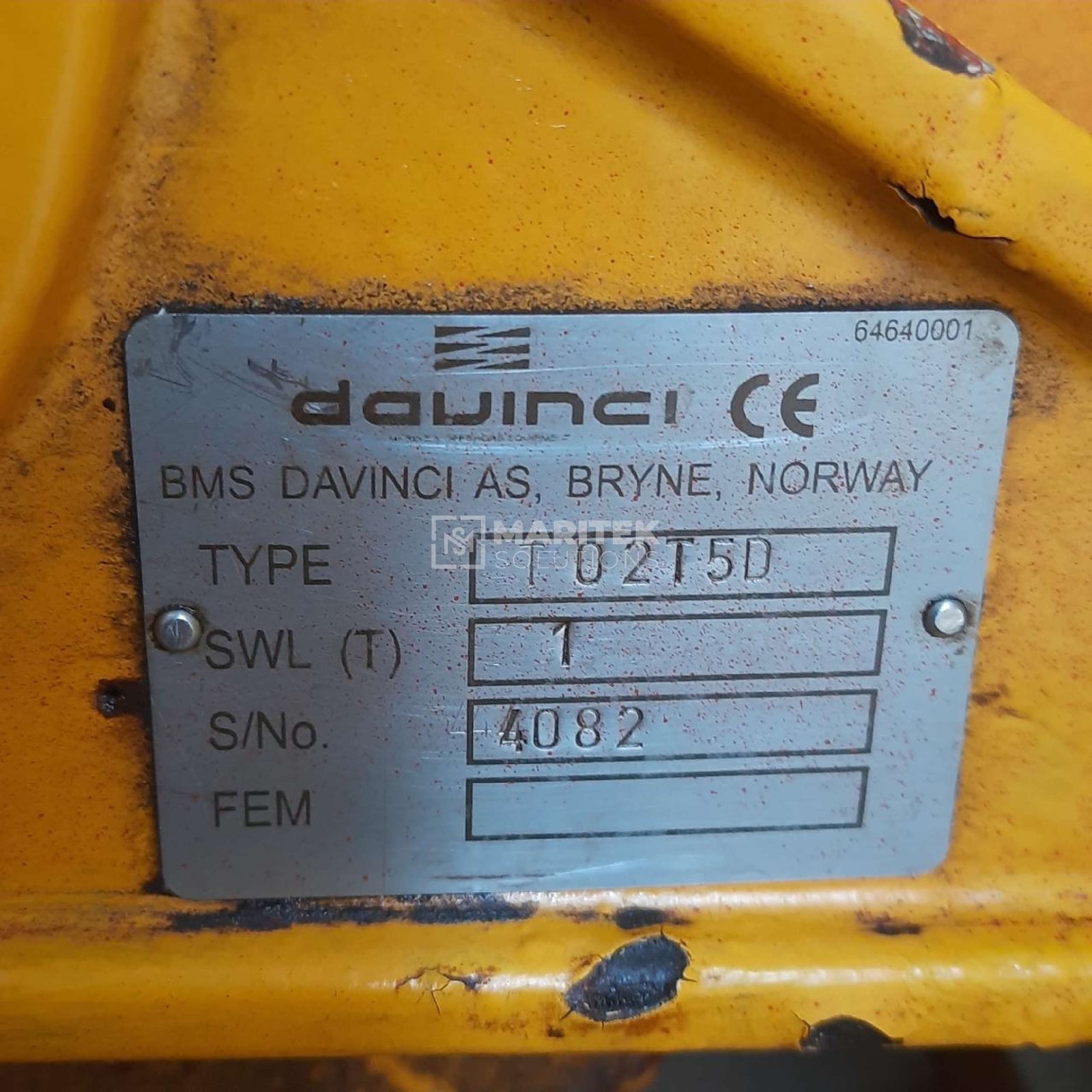 NOV 1 TON (12) BMS Davinci ST 02T5D lifting gear