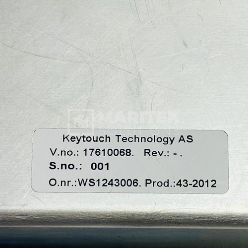 11. 17610068 (2) Keytouch Technology AS 17610068 Interface and control systems