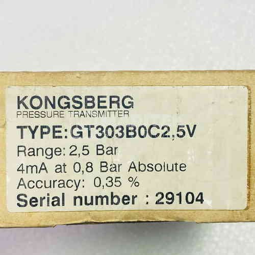 19.GT303BOC2 (1) Kongsberg GT303B0C2,5V Pressure transmitter