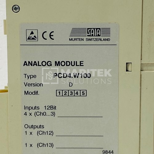 PCD4 W100 (5) Saia PCD4.W100 Analog input module