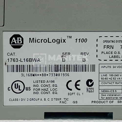 1763-L16BWA (2) Allen-Bradley MicroLogix 1100 Programmable Logic Controller (1763-L16BWA)