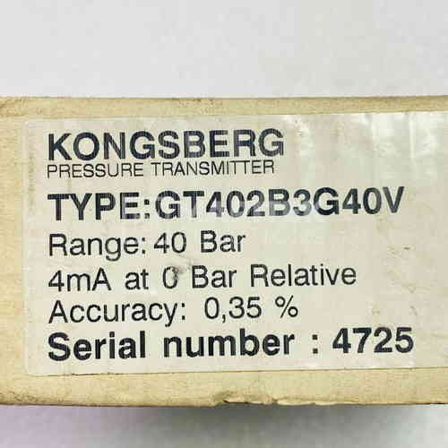 3. GT402B3G40V (6) Kongsberg GT402B3G40V Pressure transmitter