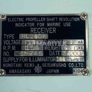 Nunotani Keiki HL-200K Electric Propeller Shaft Revolution Indicator Receiver