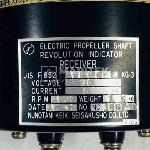 JIS F 8521-FL90K KG-3 (2) Nunotani Keiki Seisakusho JIS F 8521-FL90K KG-3 Electric propeller shaft revolution indicator receiver