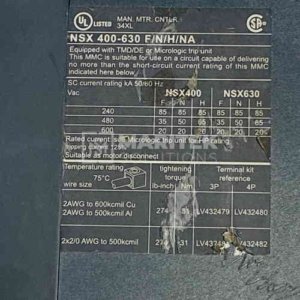 Schneider Electric ComPact NSX400-630 Case circuit breaker